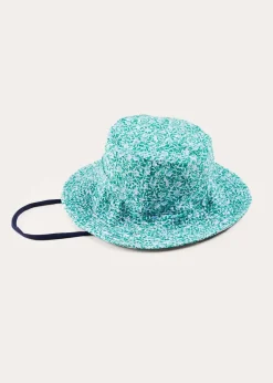 Hats | Swimwear | Pepa London Adelaide Floral Beach Hat in Green (S-M)