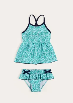 Swimwear | Swimwear | Pepa London Adelaide Floral Bow Detail Two Piece Swimsuit in Green (2-10yrs)