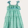 Up To 12 Years | Dresses | Pepa London Adelaide Floral Tiered Tie Strap Dress in Green (4-12yrs)