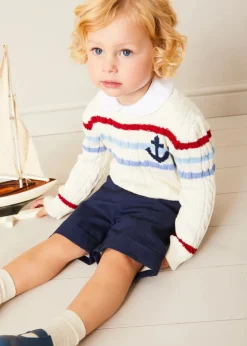 Knitwear & Cardigans | Pepa London Anchor Motif Cable Detail Jumper in Beige (2-10yrs)