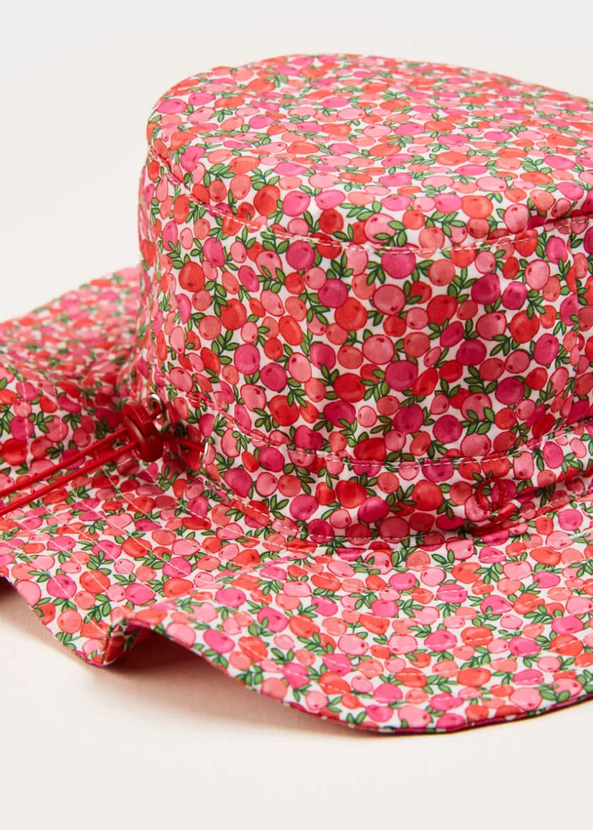 Hair Accessories | Hats | Pepa London Annie Floral Print Beach Hat in Pink (1-8yrs)