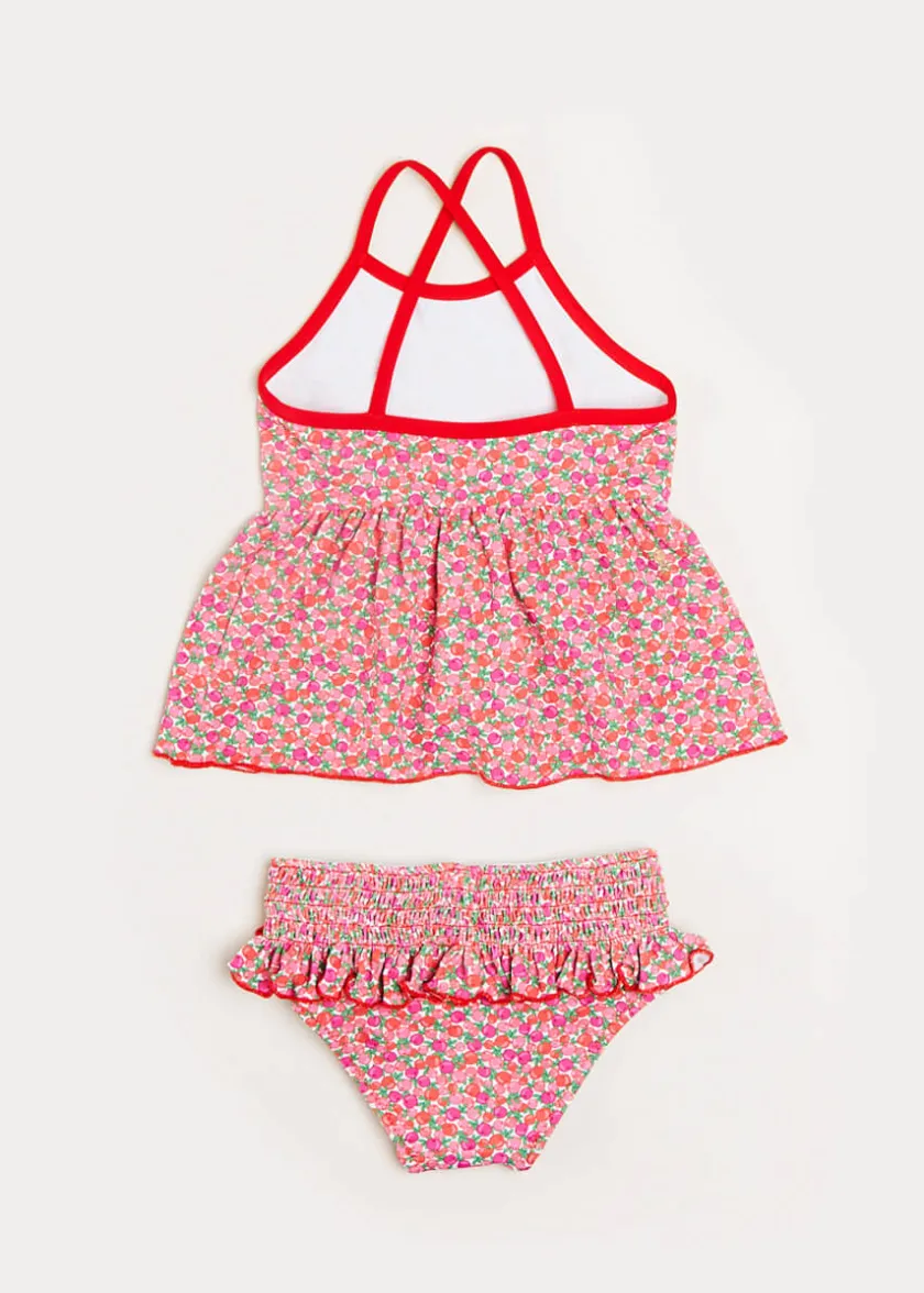 Swimwear | Swimwear | Pepa London Annie Floral Print Bow Detail Two Piece Swimsuit in Pink (12mths-6yrs)