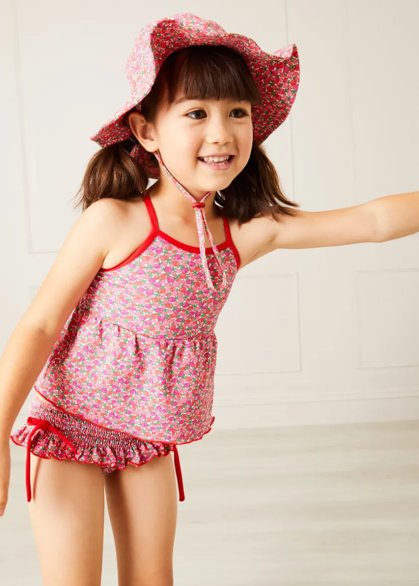 Swimwear | Swimwear | Pepa London Annie Floral Print Bow Detail Two Piece Swimsuit in Pink (12mths-6yrs)