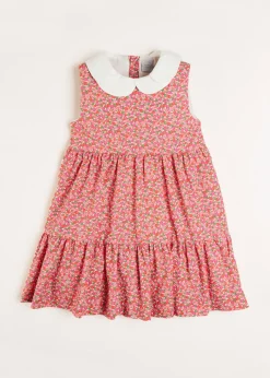 Dresses | Pepa London Annie Floral Print Scalloped Collar Sleeveless Dress in Coral (4-10yrs)