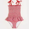 Swimwear | Swimwear | Pepa London Annie Floral Print Smock Detail Swimsuit in Pink (2-8yrs)