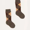 Socks | Socks & Tights | Pepa London Argyle Knee Socks in Brown (2-10yrs)