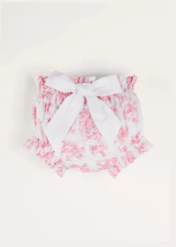 Bloomers & Shorts | Bloomers & Pants | Pepa London Audrey Toile Bow Detail Bloomers in Pink (1mth-2yrs)
