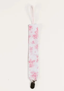Dummies & Teethers | Dummies & Teethers | Pepa London Audrey Toile Dummy Clip in Pink
