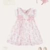 Lookbooks | Pepa London Audrey Toile Hand Smocked Double Breasted Sleeveless Dress in Pink (12mths-10yrs) | Peter Pan Collar Swing Coat in Pink (18mths-10yrs) | Openwork Cotton Cardigan in Cream (6mths-10yrs) | Leather Mary Jane Shoes in Pink (24-34EU) | Traditional Big Bow Tulle Hairband in Dusty Pink | Openwork short socks White (0mths-8yrs)
