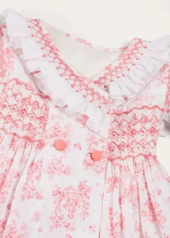 Dresses | Dresses | Pepa London Audrey Toile Hand Smocked Double Breasted Sleeveless Dress in Pink (12mths-10yrs)