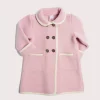 Coats & Jackets | Pepa London Austrian Double Breasted White Trim Baby Coat in Baby Pink (6mths-4yrs)