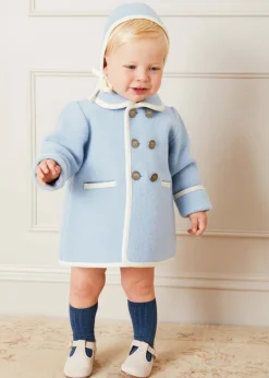 Coats & Jackets | Coats & Jackets | Pepa London Austrian Double Breasted Wool Baby Coat in Baby Blue (6mths-4yrs)