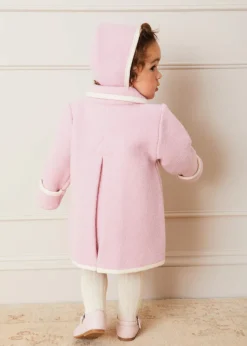 Coats & Jackets | Pepa London Austrian Double Breasted White Trim Baby Coat in Baby Pink (6mths-4yrs)