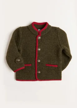 Coats & Jackets | Coats & Jackets | Pepa London Austrian Single Breasted Contrast Trim Jacket in Green (18mths-10yrs)