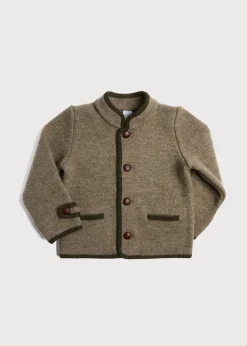 Coats & Jackets | Coats & Jackets | Pepa London Austrian Single Breasted Contrast Trim Jacket in Brown (18mths-10yrs)