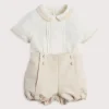 Two-piece Sets | Two-piece Sets | Pepa London Baby Boy Celebration Beige Bloomers and Linen Shirt Set (12mths-3yrs)