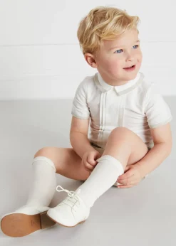 Two-piece Sets | Two-piece Sets | Pepa London Baby Boy Celebration Beige Bloomers and Linen Shirt Set (12mths-3yrs)