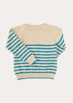 Knitwear & Cardigans | Pepa London Balloon Intarsia Striped Jumper in Beige (12mths-6yrs)