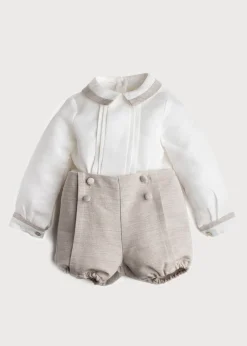 Two-piece Sets | Pepa London Beige Linen Celebration Set (12mths-3yrs)
