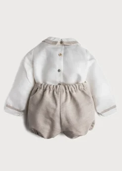 Two-piece Sets | Pepa London Beige Linen Celebration Set (12mths-3yrs)