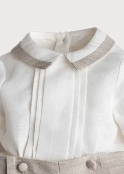 Two-piece Sets | Pepa London Beige Linen Celebration Set (12mths-3yrs)