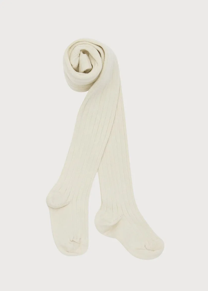 Socks & Tights | Socks & Tights | Pepa London Beige Ribbed Tights (0mths-10yrs)
