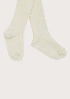 Socks & Tights | Socks & Tights | Pepa London Beige Ribbed Tights (0mths-10yrs)