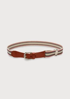Belts & Braces | Pepa London Beige Striped Belt