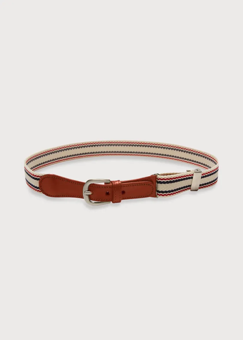 Belts & Braces | Pepa London Beige Striped Belt