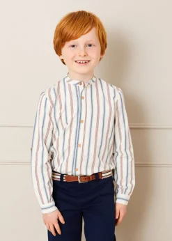 Belts & Braces | Pepa London Beige Striped Belt