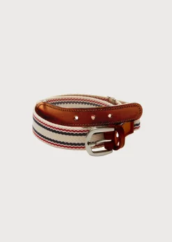 Belts & Braces | Pepa London Beige Striped Belt