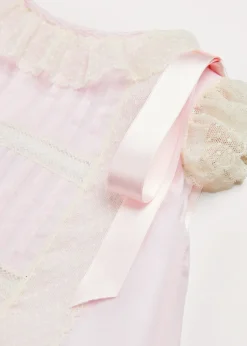 Dresses | Baby Gowns | Pepa London Bespoke Organic Cotton Christening Dress and Bonnet in Light Pink