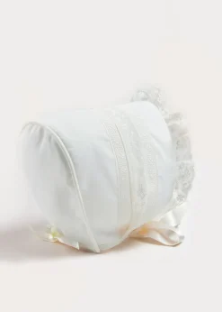 Dresses | Baby Gowns | Pepa London Bespoke Organic Cotton Dress With Shoulder Ribbons and Bonnet