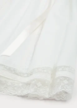 Dresses | Baby Gowns | Pepa London Bespoke Organic Cotton Dress With Shoulder Ribbons and Bonnet