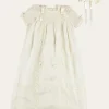 Dresses | Baby Gowns | Pepa London Bespoke Organza Silk Christening Gown With Antique Lace and Bonnet