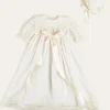Dresses | Baby Gowns | Pepa London Bespoke Traditional Christening Gown with Front Satin Sash and Bonnet