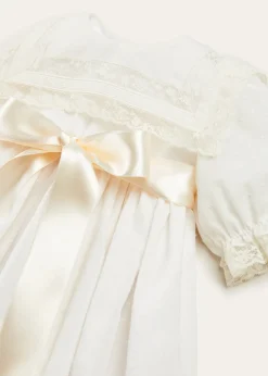 Dresses | Baby Gowns | Pepa London Bespoke Traditional Christening Gown with Front Satin Sash and Bonnet