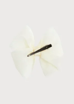 Hair Accessories | Hair Accessories | Pepa London Big Bow Tulle Clip in Ivory