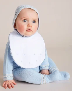 Bibs | Bibs | Pepa London Blue Dotted Cotton Bib