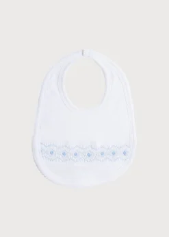 Bibs | Bibs | Pepa London Blue Hand Smocked Bib