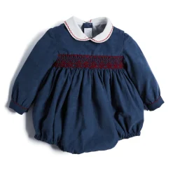 Dungarees & Rompers | Pepa London Blue Hand Smocked Corduroy Romper
