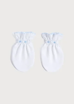Bonnets, Booties & Mittens | First Outfits | Pepa London Blue Hand Smocked Mittens
