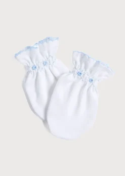 Bonnets, Booties & Mittens | First Outfits | Pepa London Blue Hand Smocked Mittens