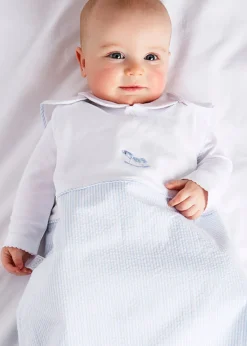 Towels, Blankets & Sleeping Bags | Towels, Blankets & Sleepwear | Pepa London Blue Sleeping Bag with Rocking Horse Detail