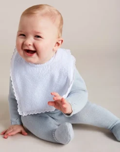 Bibs | Bibs | Pepa London Blue Striped Cotton Bib