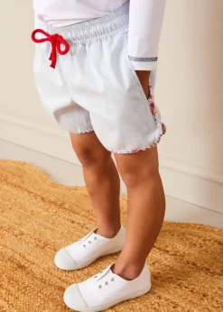 Lookbooks | Pepa London Boat Motif Long Sleeve Rashguard in Blue (2-6yrs) | Striped Contrast Trim Swim Shorts in Blue (2-10yrs) | Canvas Plimsolls in White (20-34EU) | Little Brother Beach Mouse Toy