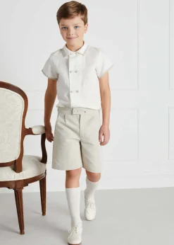 Shorts & Trousers | Shorts & Trousers | Pepa London Boys Celebration Shorts Beige (4-10yrs)