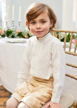 Tops & Shirts | Tops & Shirts | Pepa London Boy's white double-breasted Mandarin collar shirt (12mths-10yrs)