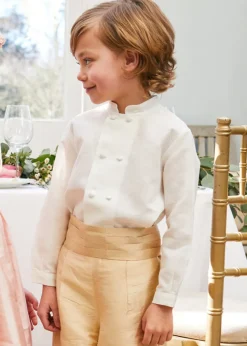 Tops & Shirts | Tops & Shirts | Pepa London Boy's white double-breasted Mandarin collar shirt (12mths-10yrs)
