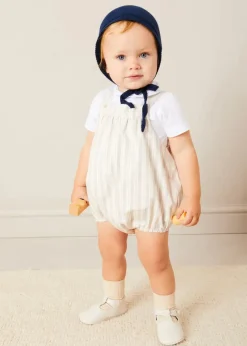 Dungarees & Rompers | Rompers | Pepa London Brompton Stripe Romper in Beige (3mths-2yrs)
